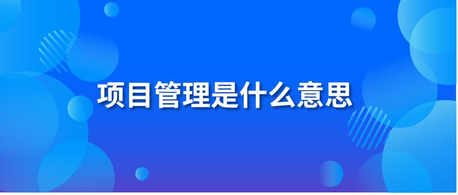 项目管理是什么意思